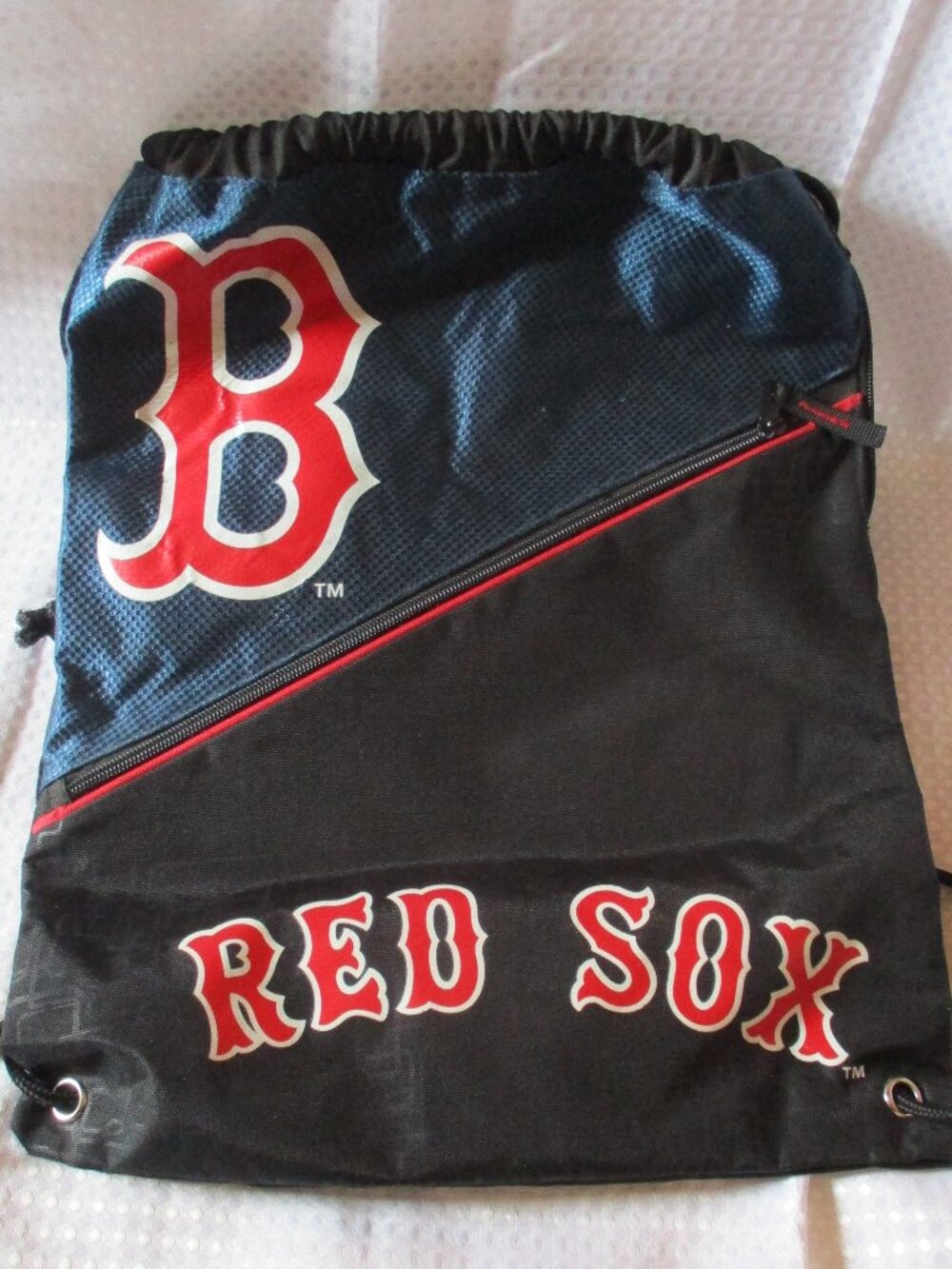 Forever Collectibles Boston Red Sox MLB Diagonal Zipper Drawstring Backpack